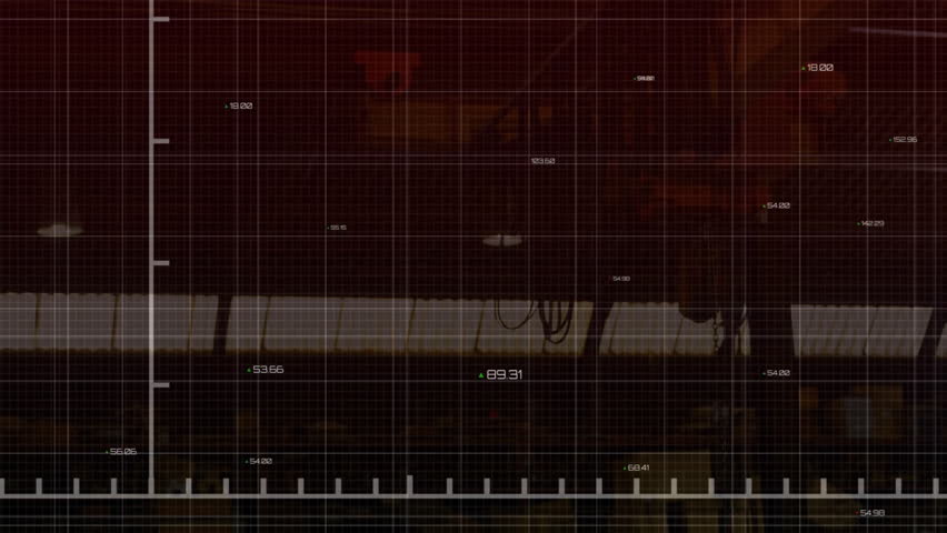 Red fluctuating line graph animating on digital interface, with grid overlay and numerical labels. Technology, analytics, data, cybersecurity, finance, futuristic, business - Powered by Shutterstock - Get 15% off with code: PIKWIZARD15