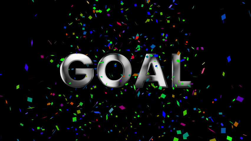 Goal celebration text animation, Transparent background. 4K resolution