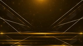 luxury glow line sparkling Golden particles glittering. light flare stardust galaxy floor dark blue background. award ceremony event geometric lines abstract futuristic tech organic strands particles - Powered by Shutterstock - Get 15% off with code: PIKWIZARD15