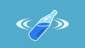 A cool-toned bottle floats in blue water with ripples, representing freshness, hydration, or product placement visuals - Powered by Shutterstock - Get 15% off with code: PIKWIZARD15