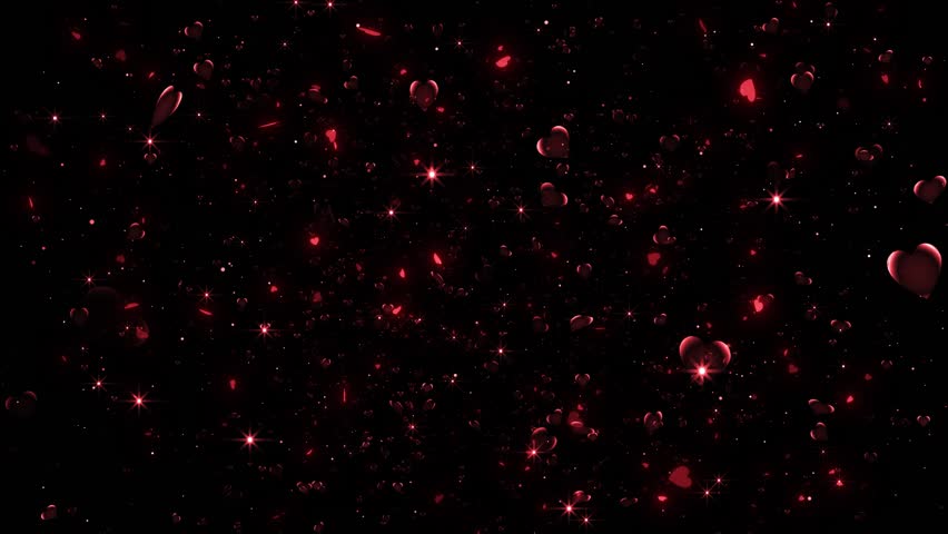 Valentine's day animation hearts greeting love hearts. Festival of bokeh, hearts for valentine day, mom day, wedding anniversary. Seamless Background. Copy space shiny red hearts,love. 3D Illustration