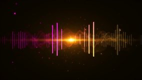 4k abstract music sound wave audio waveform black background. Line digital voice technology. radial circular equalizer animation. recording playback of sound, voice, music. Audio waveform flowing - Powered by Shutterstock - Get 15% off with code: PIKWIZARD15