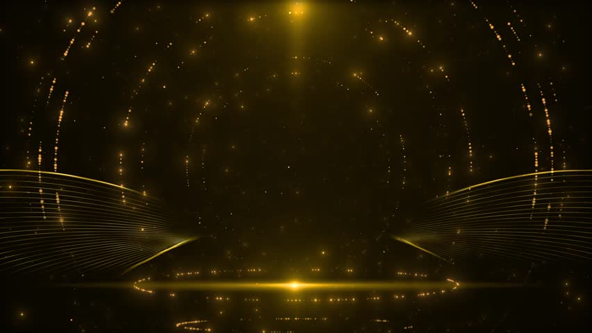 Golden Abstract circles rays luxury ring round background for logos titles shiny awards rays wallpaper Modern Shiny geometric Shape 3D Background. For event party backdrop. screensaver, opener intro.