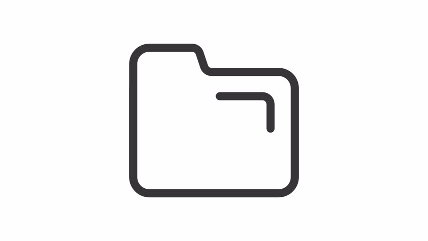 Opening folder ui icon line animation. Files organization system. Paperwork optimization. Virtual database for business animated user interface element isolated on white. HD video with alpha channel