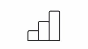 Growing bar chart ui icon line animation. Vertical column diagram. Digital business data analytics. Information animated user interface element isolated on white. HD video with alpha channel - Powered by Shutterstock - Get 15% off with code: PIKWIZARD15