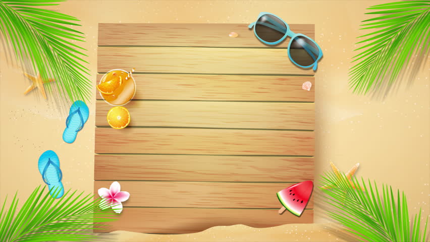 Animation of abstract summer beach background with waves, sun, and tropical colors. Perfect for vacation promos, travel reels, and summer-themed content