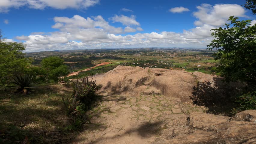 A unique view of Antananarivo surroundings from the Royal Palace Rock (Rova), Madagascar