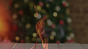 male singer performing behind tabletop mic, with animated bokeh lights boosting holiday marketing. Entertainment, celebration, performance, performance art, cozy, festive, nightlife - Powered by Shutterstock - Get 15% off with code: PIKWIZARD15