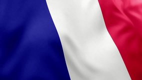Close up realistic animation of French national flag (Tricolore) waving gently. Blue, white, red vertical stripes. Seamless loop for European patriotism, travel, France - Powered by Shutterstock - Get 15% off with code: PIKWIZARD15