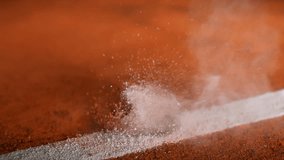 Tennis Ball Hits Line on Clay Court in Super Slow Motion, 1000fps. - Powered by Shutterstock - Get 15% off with code: PIKWIZARD15