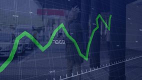 male business exec walking city street, carrying briefcase, showing animated green finance chart. Urban, finance, professional, analytics, modern, investment, growth - Powered by Shutterstock - Get 15% off with code: PIKWIZARD15