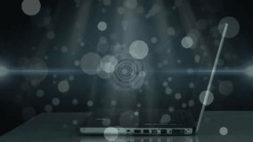 3D holographic digital globe rotating above laptop keyboard, showing user icons and light bokeh. Technology, innovation, futuristic, digital, connectivity, virtual, interface - Powered by Shutterstock - Get 15% off with code: PIKWIZARD15