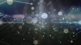 Digital network animating in virtual space with glowing bokeh circles, lens flares, nodes and lines. Futuristic, technological, vibrant, abstract, connectivity, digital, neon - Powered by Shutterstock - Get 15% off with code: PIKWIZARD15