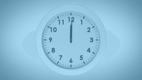 Analog clock hovering over light blue world map, displaying flat design hexagons and target markers. Geometric, technological, futuristic, data visualization, international, minimalist, digital - Powered by Shutterstock - Get 15% off with code: PIKWIZARD15