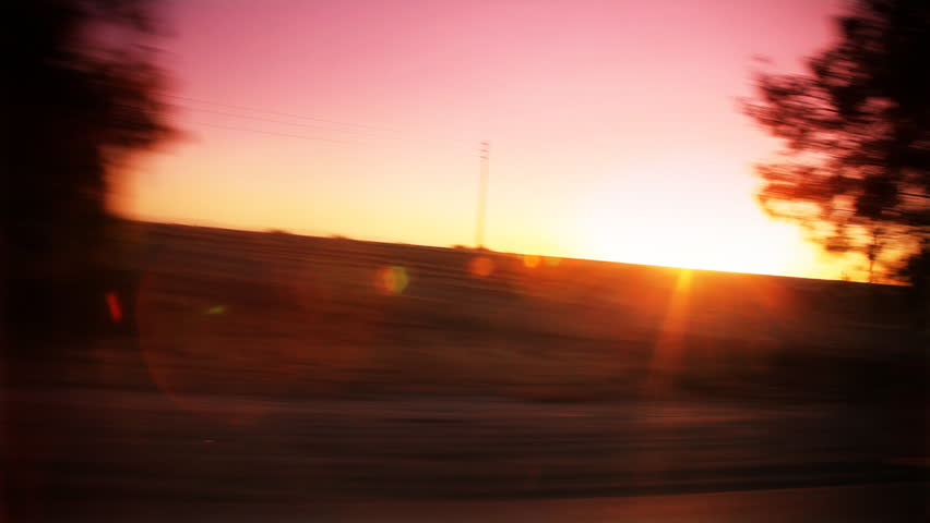 Surreal Abstract Sunset while Driving Royalty-Free Stock Footage #3795062