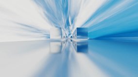 endless forward movement inside a tunnel of rows of glossy rotating cubes. 3d render looped animation - Powered by Shutterstock - Get 15% off with code: PIKWIZARD15