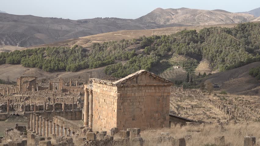 Discover the ancient Roman ruins of Djemila in Algeria, featuring well-preserved temples, theaters, and mosaics, set against the stunning Tell Atlas mountains.