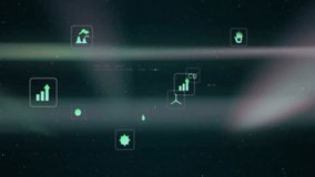 Floating numeric values, icons drifting across blurred streaks with code snippet sliding into view. Data, visualization, digital, interface, analytics, futuristic, interface design - Powered by Shutterstock - Get 15% off with code: PIKWIZARD15