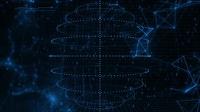 Circular clock floating at center, rings glowing, code snippets cascading over futuristic node grid. Futuristic, digital, technology, interface, network, innovation, abstract - Powered by Shutterstock - Get 15% off with code: PIKWIZARD15