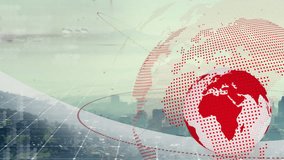 Urban skyline showing 3D-rendered sphere with red maps, displaying hex grid and code overlays. Futuristic, technological, abstract, digital, innovative, urban, network - Powered by Shutterstock - Get 15% off with code: PIKWIZARD15