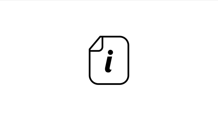Info icon animation on a white background