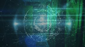 3D-rendered digital network sphere floating, streaming data points, showcasing server racks. Futuristic, technology, digital, abstraction, cyber, connectivity, innovation - Powered by Shutterstock - Get 15% off with code: PIKWIZARD15