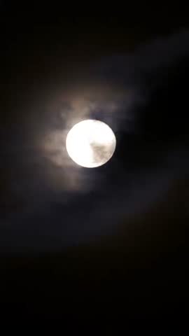 Footage full moon and clouds at night.