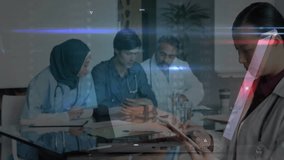 group of medical professionals discussing patient data in office, showing digital chart overlays. Medical, collaboration, healthcare, analysis, technology, professionalism, teamwork - Powered by Shutterstock - Get 15% off with code: PIKWIZARD15