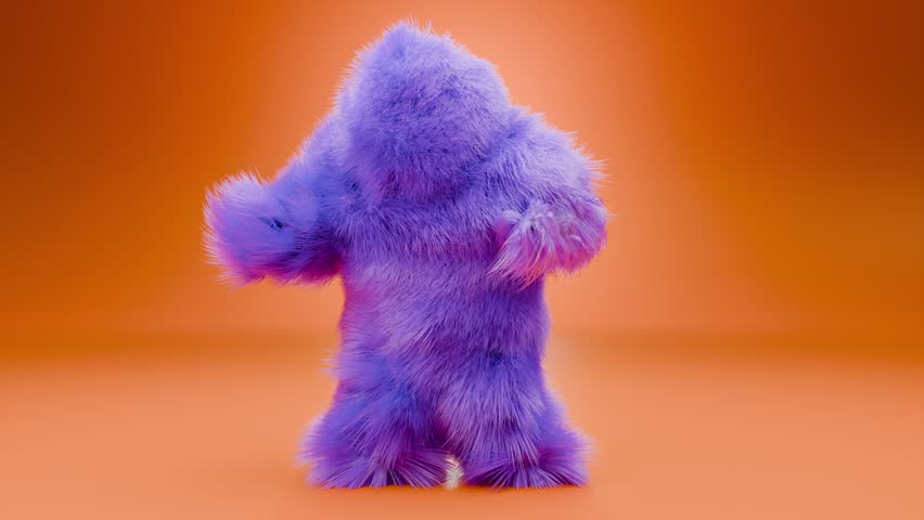 Furry creative dancer on isolated background
