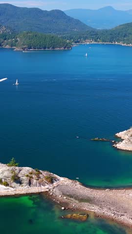 Aerial View of Sea to Sky Highway in Horseshoe Bay, West Vancouver