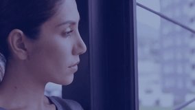 woman interacting with floating code panel in tech, displaying world map, radar, waveform chart. Futuristic, innovation, data visualization, urban, sleek, analytical, digital interface - Powered by Shutterstock - Get 15% off with code: PIKWIZARD15