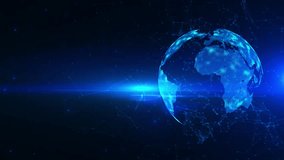 Digital Globe, Futuristic Technology Global Technology Earth Hologram Creation from Dots Lines Cyberspace. Futuristic Technological Digital Planet with Numbers Rotation. Business Technology Concept - Powered by Shutterstock - Get 15% off with code: PIKWIZARD15