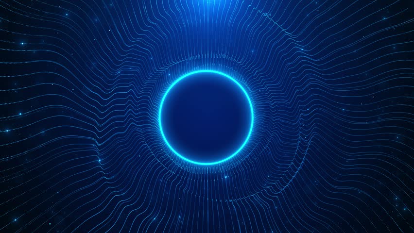 Abstract technology background glitter particle cyber space. shape tunnel futuristic abstract ui map hud interface hologram elements digital data computing circle percent innovation hi tech design 3D