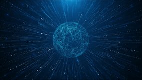 Earth Hologram Futuristic Technology Concept globe, trading board over digital infographic interface. Hologram, globalization, reports, data, geography, stock market and investment concept. 3D 4K - Powered by Shutterstock - Get 15% off with code: PIKWIZARD15