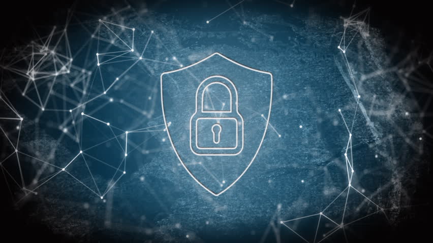 Digital security being visualized in 3D render, with shield padlock chalk equations network nodes. Cybersecurity, protection, innovation, technology, blockchain, encryption, data - Powered by Shutterstock - Get 15% off with code: PIKWIZARD15