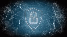 Digital security being visualized in 3D render, with shield padlock chalk equations network nodes. Cybersecurity, protection, innovation, technology, blockchain, encryption, data - Powered by Shutterstock - Get 15% off with code: PIKWIZARD15