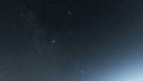 Beautiful night sky time lapse with Milky Way galaxy on dark sky. Starry night  background. - Powered by Shutterstock - Get 15% off with code: PIKWIZARD15