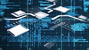 Padlock icon floating over glowing grid, with code snippets and network lines connecting nodes. Security, technology, digital, cybersecurity, data, network, protection - Powered by Shutterstock - Get 15% off with code: PIKWIZARD15