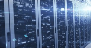 Holographic financial data panels floating near server racks, displaying currency rates with gauges. Futuristic, technology, digital, cyber, innovation, industrial, interface - Powered by Shutterstock - Get 15% off with code: PIKWIZARD15