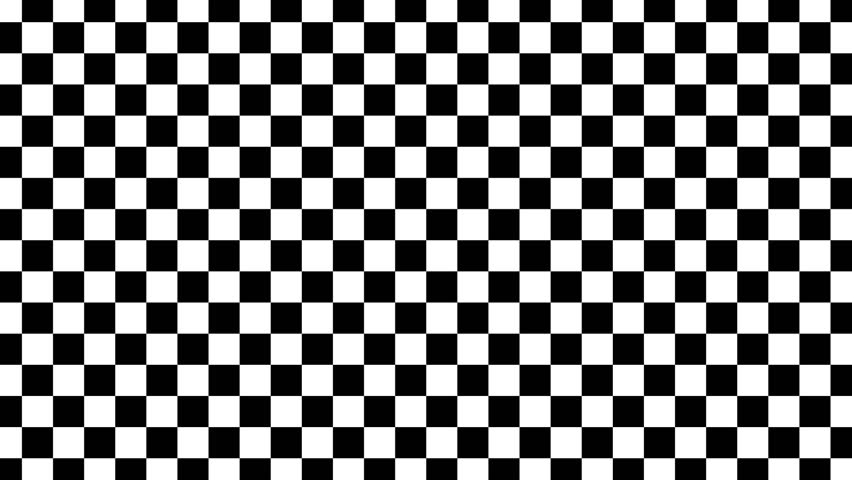 Zooming checkered board. Black and white checkers. Black and white checkered pattern. Black and white checkers. Animated checkered design. Chess board. Chess background.