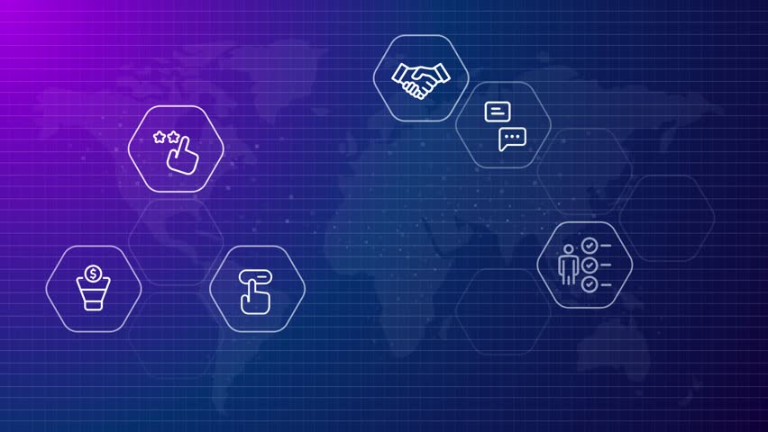 customer experience consumer satisfaction user engagement loyalty rating and review icon set blue neon background