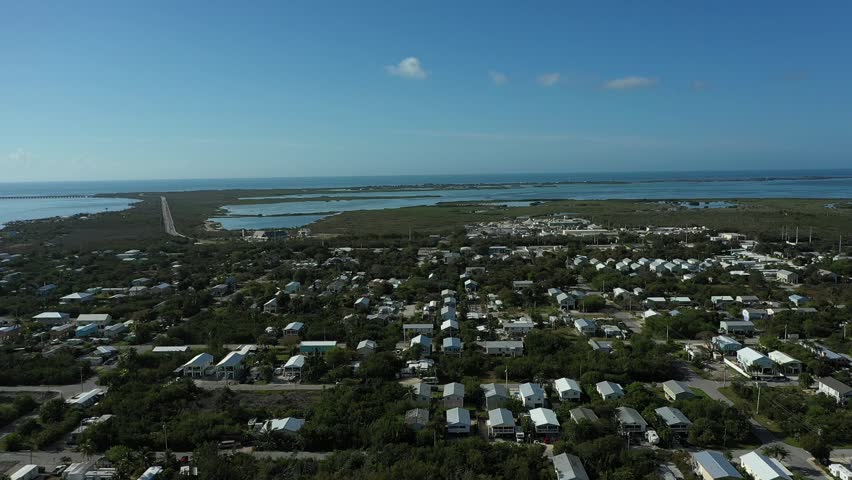 Drone flyover of downtown Key West Florida