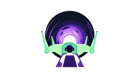 Flat style animated illustration showing wormhole travel  - Powered by Shutterstock - Get 15% off with code: PIKWIZARD15