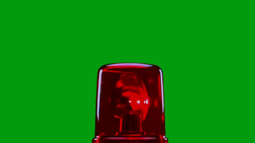 Animated Siren Light with Color Changes on Green Screen