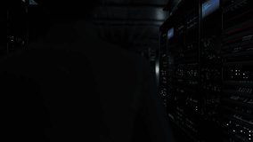 AI for Environmental Sustainability. IT Administrator Activating Modern Data Server with Hologram. - Powered by Shutterstock - Get 15% off with code: PIKWIZARD15