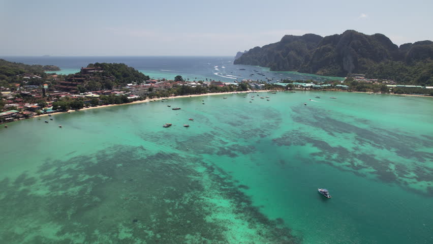 Aerial view of Ko Phi Phi island, Thailand.