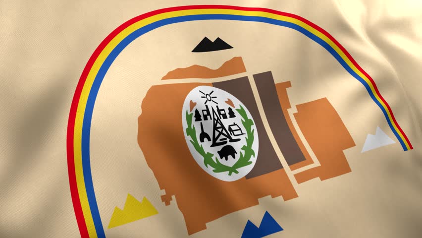 Navajo Nation Flag Waving Navajo Flag With Texture 3D Render Native American Flag