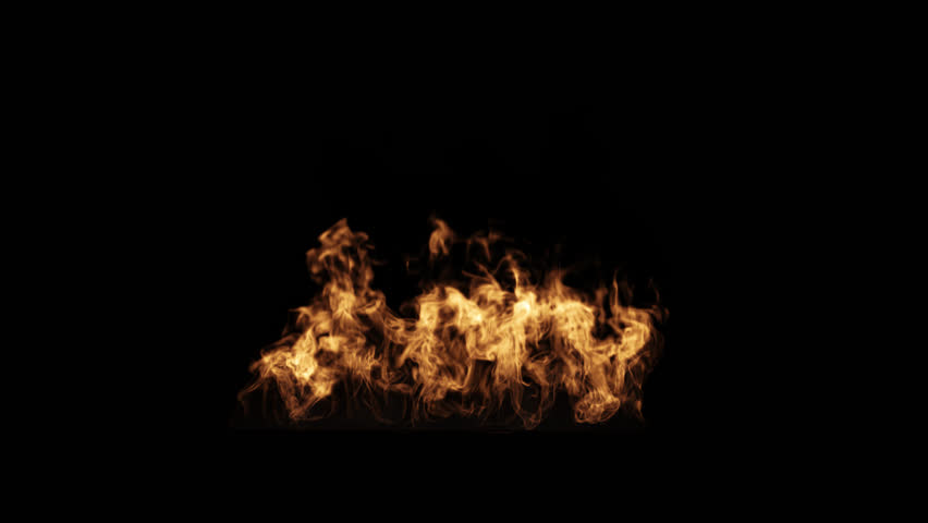 Fire flame loop with smooth motion. 3D render. Continuous realistic fire flame flickering on transparent alpha.