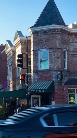 HAYS, KANSAS - JULY 23: Downtown intersection on Main Street on July 23, 2024 in Hays, Kansas
