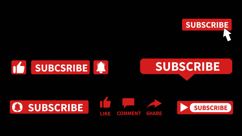 set animation lower third social media subscribe with alpha channel or transparent background